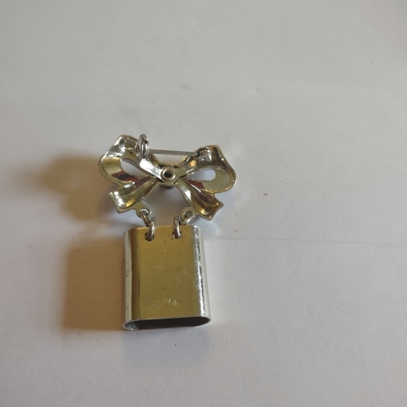 Women's ESTATE bow and bell brooch pin - Picture 2 of 3